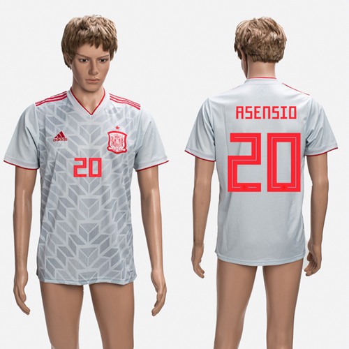 Spain #20 Asensio Grey Training Soccer Country Jersey